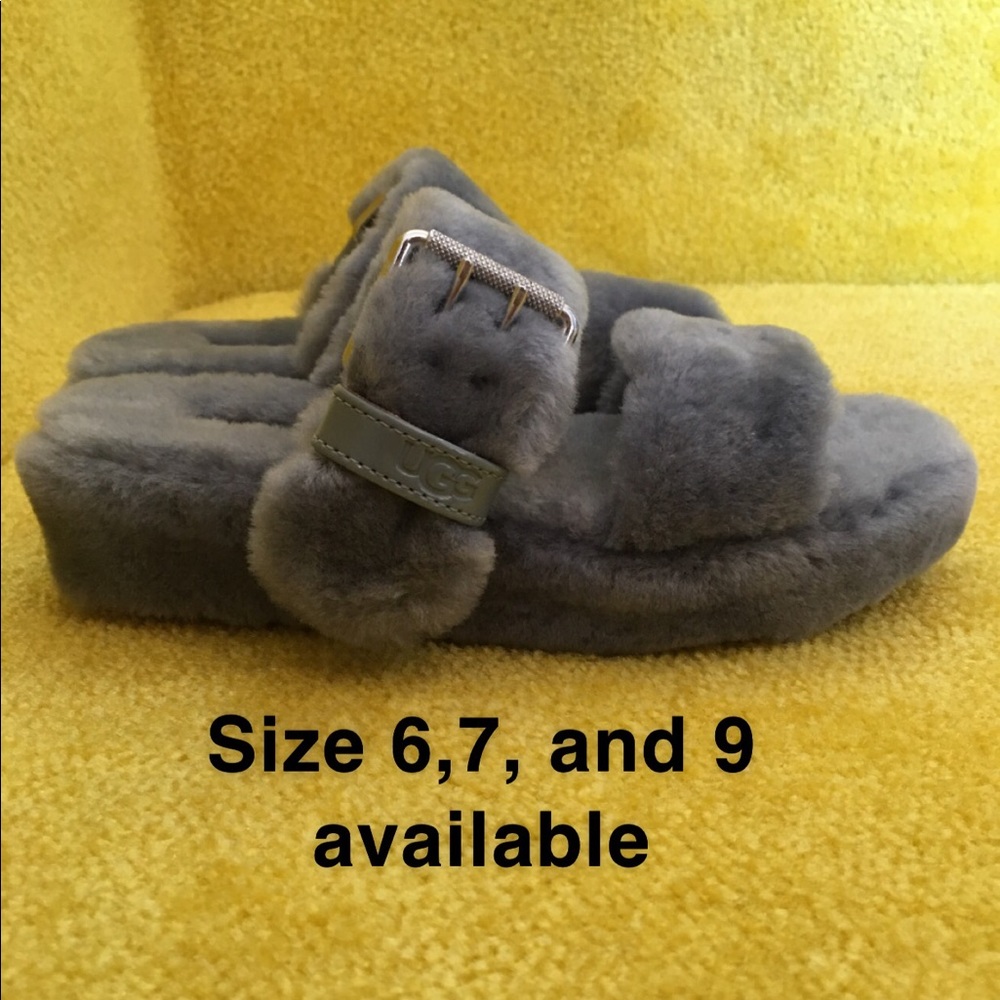 UGG FUZZ YEAH WOMEN SLIPPER “GEYSER” LT. Grey